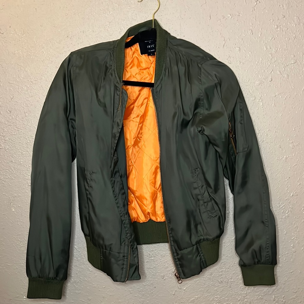 Hunter green bomber jacket size small